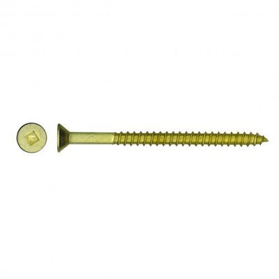 BRASS FLAT HD SCREW #8 x 1" ROBERTSON