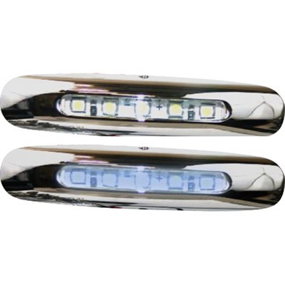 lumière de courtoisie inox à 5 del blanches