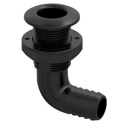 RACCORD PASSE-COQUE 90° GF / NYLON NOIR - 1po